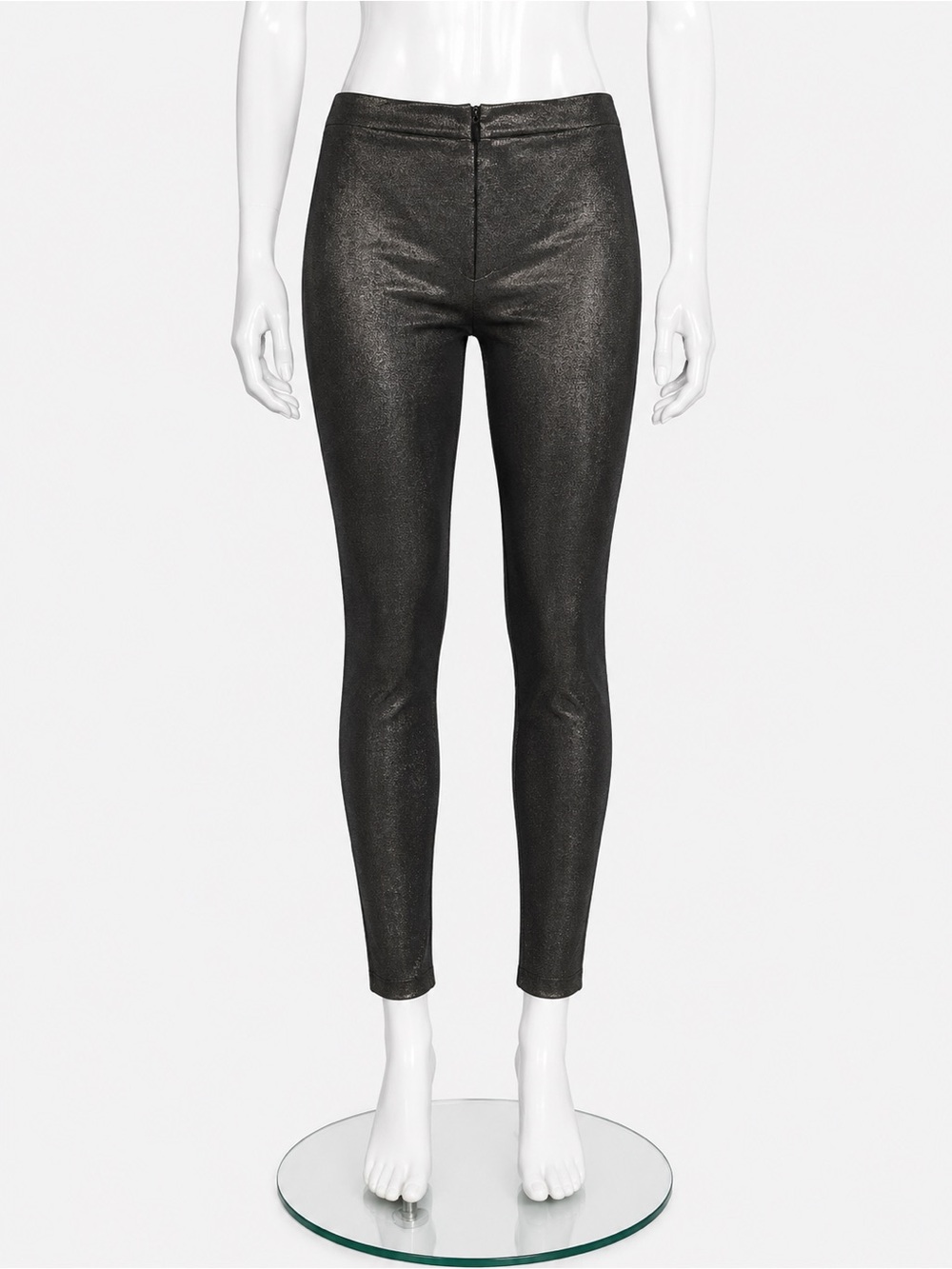Alice + Olivia Metallic Charcoal Skinny Pants